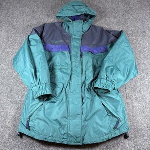 Vintage Y2K Columbia Women's‎ Purple Green Ski Jacket Coat Removable Lining Sz S